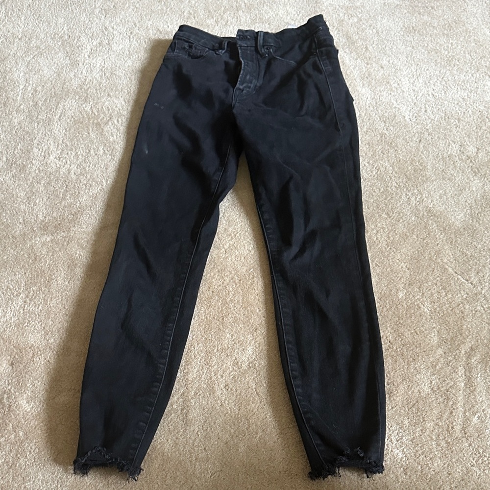 Good American Black Ankle Jeans